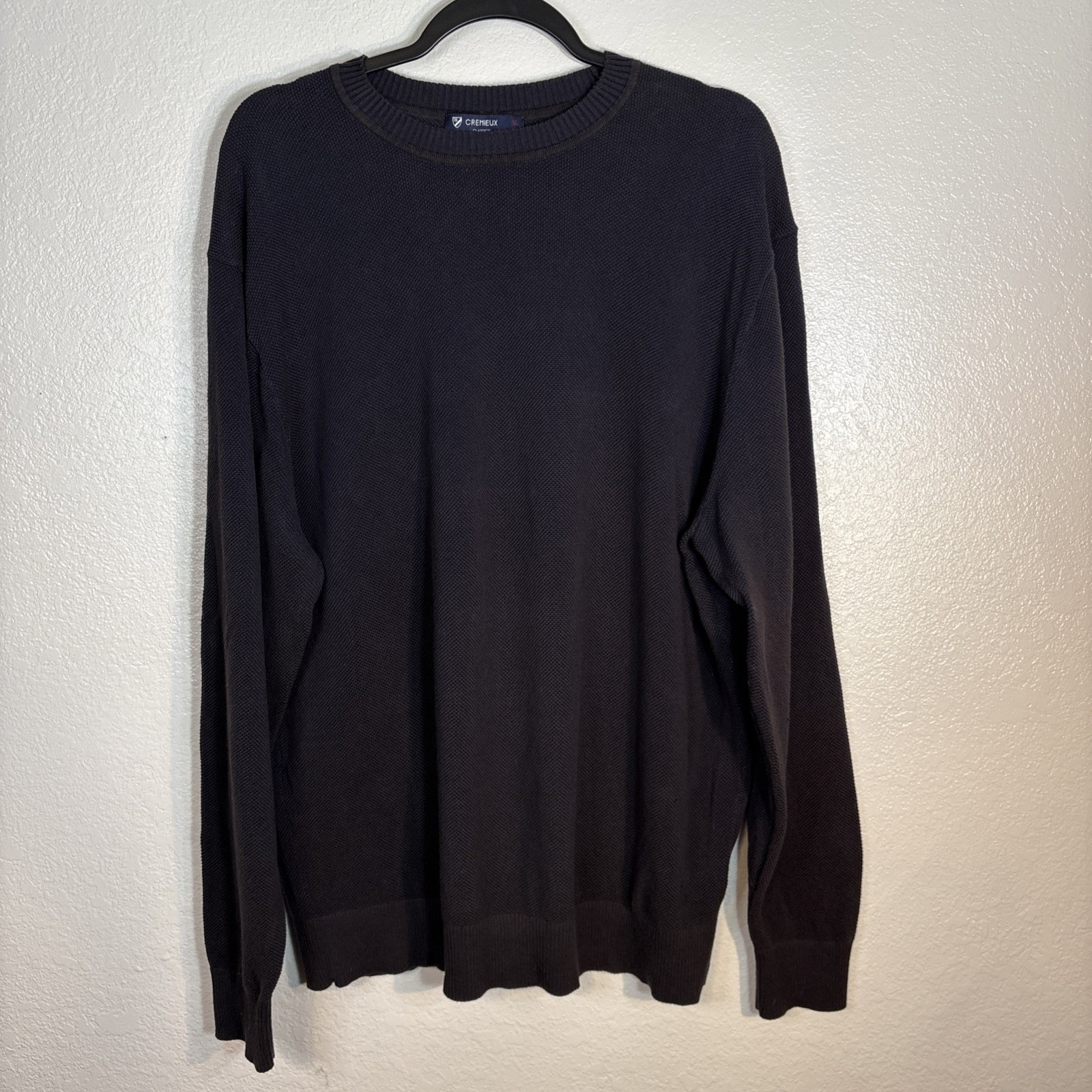 Cremieux Classics Sweater New Men's Xl Navy Blue Knit Cotton Pullover